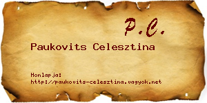 Paukovits Celesztina névjegykártya
